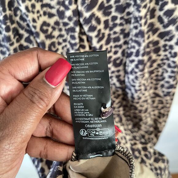 Anthropologie The Cecily Midi Dress Womens XS Brown Tan Animal Print Fit & Flare - Picture 5 of 9